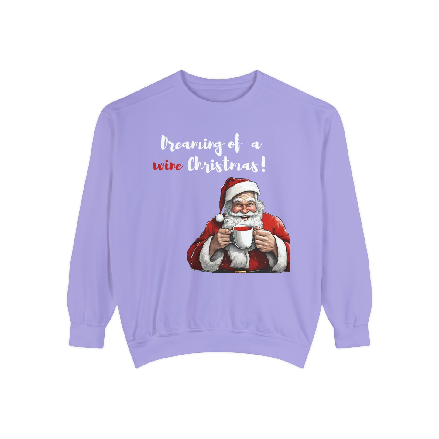 Unisex Garment-Dyed Sweatshirt Wine Christmas