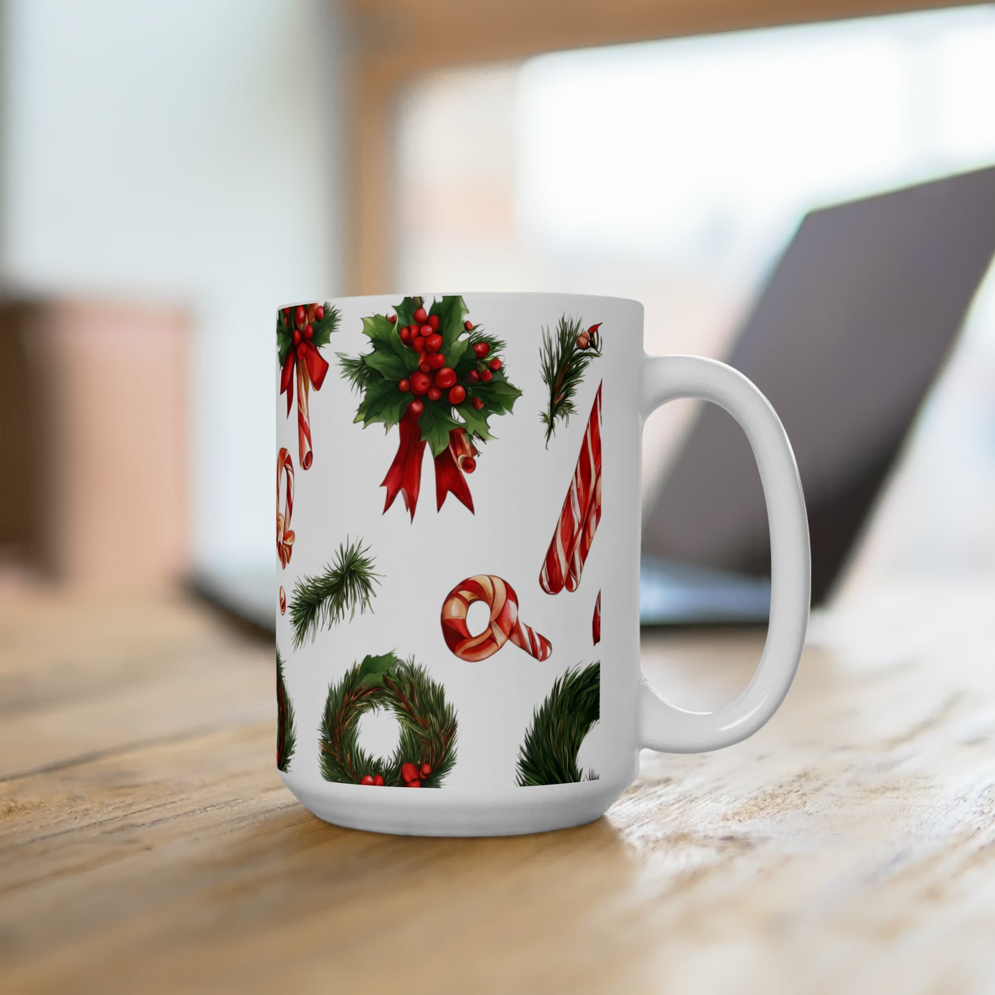 White Ceramic Mug Christmas