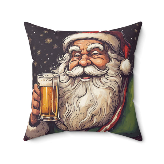 Square Pillow Santa's Beer