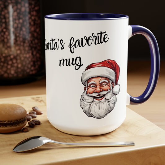 Two-Tone Coffee Mugs Santa's Favorite Mug